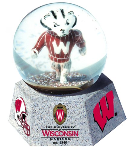 Wisconsin Badgers Musical Mascot Water Snow Globe