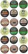18 Pack - Flavored Coffee Variety Sampler K-Cup Pack for Keurig Brewers - Green Mountain Coffee Roasters French Vanilla and Hazelnut, Timothy's Kahlua, Gloria Jean's Cappuccino and Hazelnut, Donut House Collection Cinnamon Roll and Chocolate Glazed Donut, Van Houtte French Vanilla and Raspberry Chocolate Truffle
