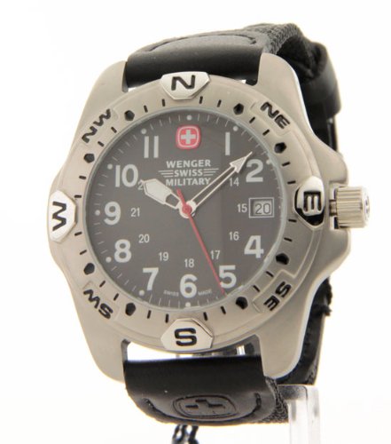 Wenger Swiss Military Mens Nylon Compass Bezel Date Hiker's Watch 79158