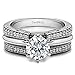 Silver Cathedral Style Ring Guard with Millgrained Edges and Filigree Design with CZ (0.29 ct. twt.)