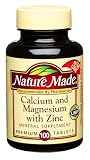 Nature Made Calcium & Magnesium with Zinc Supplement Tablets, 100-Count Bottles (Pack of 6)