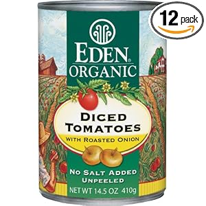 Eden Organic Diced Tomatoes With Roasted Onion and Garlic, No Salt, 14.5-Ounce Cans (Pack... by Eden Organic