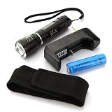 SE7EN UltraFire CREE Q5 300LM LED Flashlight Torch Zoomable 18650 MINI + CHARGER