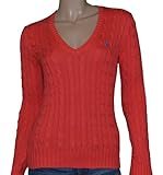 IMAGE OF Polo Ralph Lauren Cable Knit V-Neck Sweater Red-L