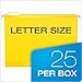 Pendaflex Reinforced Hanging File Folders, Letter Size, Yellow, 1/5 Cut, 25/BX (4152 1/5 YEL)