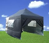 from KMS Heavy Duty 100 Waterproof 3m x 4.5m Gazebo Marquee Awning Party Tent Canopy Black 420D Silver Coated Polyster Steel Frame