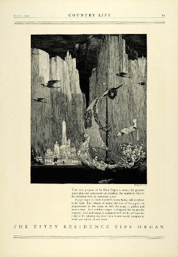 1923 Ad Estey Pipe Organ Ship Musical Instruments Antique Castle Franklin Booth - Original Print Ad