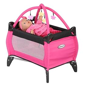 Graco Deluxe Pack N Play For Dolls Hot Pink and Black by Graco