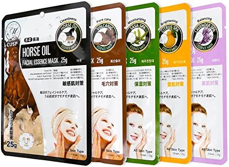 Facial, Essence Mask Pack Korea Cosmetics / 25g x 10 pack (Horse Oil)