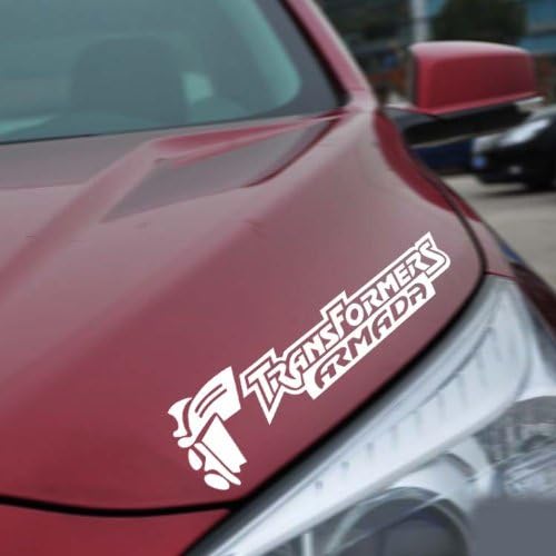 Transformers Autobots Reflective Sticker Car Engine Hood Decals Stickers Front and Rear Bumpers Decals Scratches Coverage 11"x 3" (Autobots, White-Can Reflective)