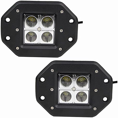 ExclusiveX 2Pcs 16W 1000LM LED Work Light Spot CREE For Offroad SUV Boat Jeep Waterproof IP67 Headlight
