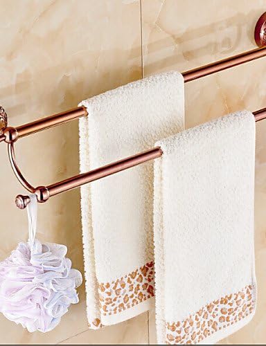 LI Double Towel Bar , Neoclassical Rose Gold Wall Mounted