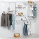 ClosetMaid ShelfTrack 5-to-8 Foot Closet Organizer with SuperSlide Shelving, White #2897