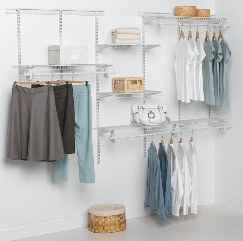 Childrens Toyshop  Tools & Hardware : ClosetMaid 2897 ShelfTrack 5-to-8 Foot Closet Organizer with SuperSlide Shelving, White