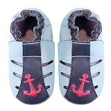 Momo Baby Soft Sole Baby Sandal Shoes - Anchor Navy 12-18 Months