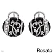 ROSATO Made in Italy Stylish Earrings With Cubic zirconia in Black Enamel and 925 Sterling silver. Total item weight 6.3g Length 14mm