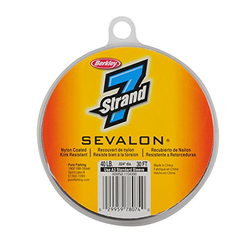 Berkley Sevalon Nylon Coated Wire, 60lb | 27.2kg, 30ft, 1 Leaders - 60lb | 27.2kg - 30ft