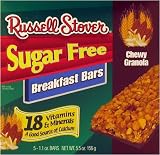 Russell Stover Sugar Free Chewy Granola Cereal Bars (5 Per Box)