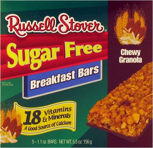 Russell Stover Sugar Free Chewy Granola Cereal Bars (5 Per Box) by Russell Stover