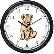 Lion (Cub) Cat Wall Clock by WatchBuddy Timepieces (Slate Blue Frame)