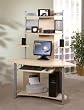 Apollo Corner Computer Tower Desk in Silver/Maple By Studio RTA Furniture