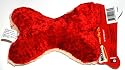 Milk-Bone Squeaky Red Velour Play Chew Dog Toy - Bone Shaped (1 Toy)