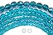 6mm (68 Beads) Dark Aqua, Czech Fire Polished Round Faceted Glass Beads, 16 inch Strand