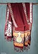 Pashmina shawl, 'Scarlet Hillside'