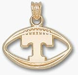 Tennessee Volunteers Pierced T Football Pendant - 14KT Gold Jewelry