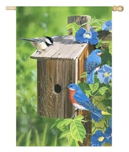 Bluebird House Silk Reflections Garden Size Flag