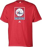 adidas Philadelphia 76ers Red Pirmary Logo T-shirt (Small)