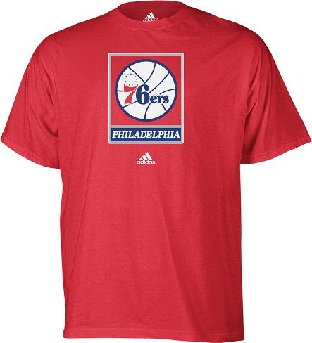 adidas Philadelphia 76ers Red Primary Logo T-shirt (Large)
