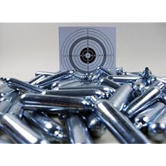 SONDERANGEBOT !!! 50 Softair Marken Co2 Kapseln 12g f�r Co2 Waffen / Paintball usw. + 10 ORIGINAL shoot-club Zielscheiben