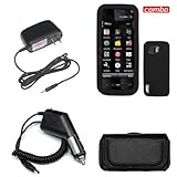 Nokia XpressMusic 5800 Combo Black Premium Feel Silicon Skin Case Faceplate ....