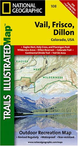 Buy Trails Illustrated Vail, Frisco, Dillon Colorado Trail Map by National Geographic /Trails Illustrated