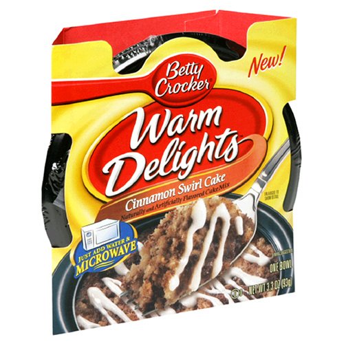 Betty Crocker Warm Delights, Cinnamon Swirl Cake, 3.3-Ounce Bowls (Pack of 16) by Cake Mix
