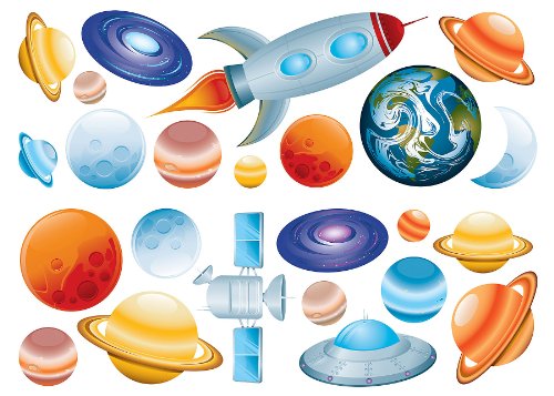 Fun4Walls Stickarounds Wandsticker Into Space