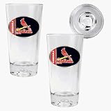 St. Louis Cardinals 2 Piece Pint Ale Glass Set with Baseball Bottom
