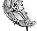Signstek Glossy Metal Filigree Phantom Half Eye Mask for Venetian Masquerade (Black/Clear Stones)