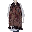 Wool Long Scarf with Pom-Pom 28 x 72 inches (jstl345)