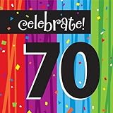 Creative Converting Milestone Celebrations Luncheon Napkins, 16-Count, Celebrate 70