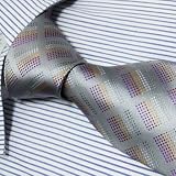 51GTSyJlhFL. SL160  P5002 Designer Fashion Gift Necktie Silver Purple Ties Theme Neck Tie for Men Woven Pure Silk Mens Neckwear Neck Tie Set