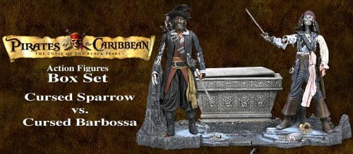 �ͥ� Pirates Of The Caribbean / The Curse Of The Black Pearl / Action Figures Box Set : Cursed Sparrow vs Cursed Barbossa �������� ������� ���᡼�� �ե��� �����꡼ ���� ư�� �̿���
