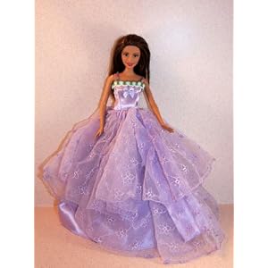 Purple Lace Ball Gown Made to Fit the Barbie Doll by Olivia's Doll Closet