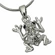 Crystal Avenue Petite Crystal Frog Necklace With Gift Box - 18" Snake Chain