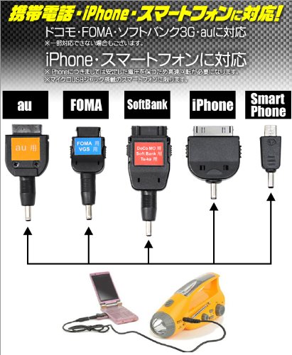 スマートフォーン、i-Phone携帯充電、ソーラー＆手回し充電ＬＥＤ懐中電灯、ＦＭ/AMラジオ,サイレン付き