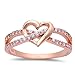 ROSE GOLD PLATED INFINITY LOVE KNOT HEART Cubic Zirconia Sterling Silver Promise Ring 6