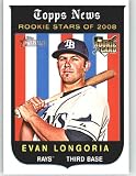 2008 Topps Heritage High Number #650 Evan Longoria RC - Tampa Bay Devil Rays (RC - Rookie Card) (Baseball Cards)