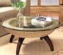 POWELL - Carmel "Dark Mahogany" Round Drum Cocktail Table (GC3 Glass Top sold separately) - Item 965-202