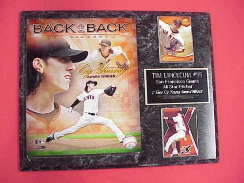 Giants Tim Lincecum 2 Card Collector Plaque